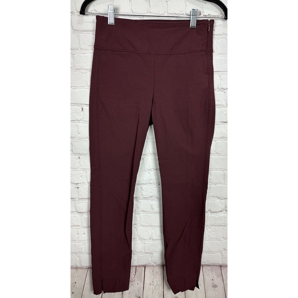 Athleta Wander Slim Ankle‎ nylon stretch Pants burgundy, sz 2, GUC